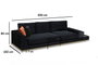 Atelier Del Sofa Sofá de 4 Plazas con Mesa Lateral - Negro y Dorado